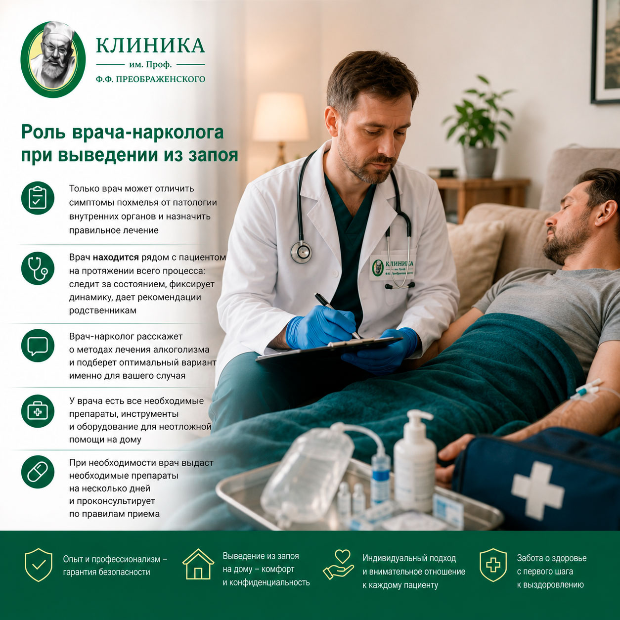 Роль врача-нарколога при выведении из запоя